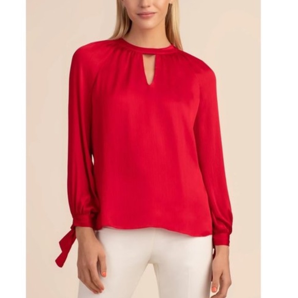 Trina Turk Water Lily Top Crimson - Picture 1 of 8
